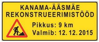 Liiklusmärk 595a - Teetööde teave